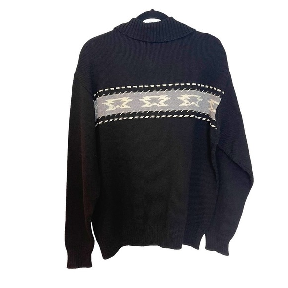 Bogner Quarter Zip Pullover Aztec Print Knit Tricote Sweater Men's Size Medium - Picture 4 of 11